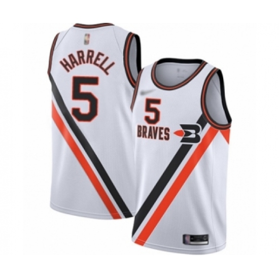 Men's Los Angeles Clippers 5 Montrezl Harrell Swingman White Hardwood Classics Finished Basketball Jersey