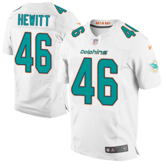 Men's Nike Miami Dolphins 46 Neville Hewitt Elite White NFL Jersey