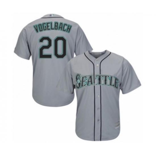 Youth Seattle Mariners 20 Daniel Vogelbach Authentic Grey Road Cool Base Baseball Player Jersey