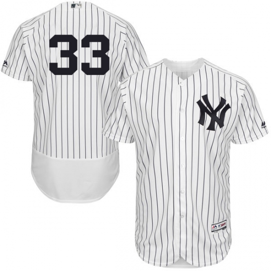Men's Majestic New York Yankees 33 Greg Bird White Home Flex Base Authentic Collection MLB Jersey