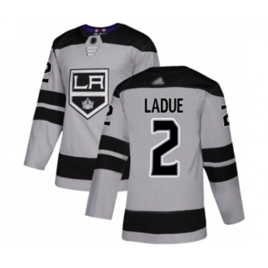 Men's Los Angeles Kings 2 Paul LaDue Authentic Gray Alternate Hockey Jersey