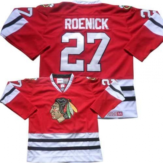 Men's CCM Chicago Blackhawks 27 Jeremy Roenick Premier Red Throwback NHL Jersey