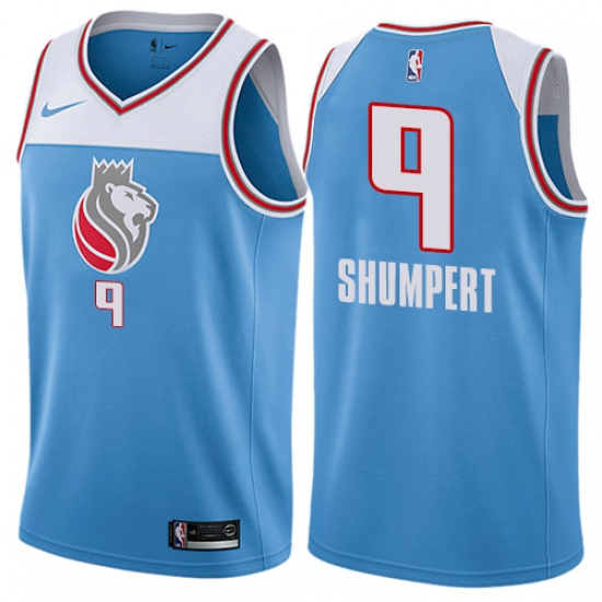 Men's Nike Sacramento Kings 9 Iman Shumpert Swingman Blue NBA Jersey - City Edition