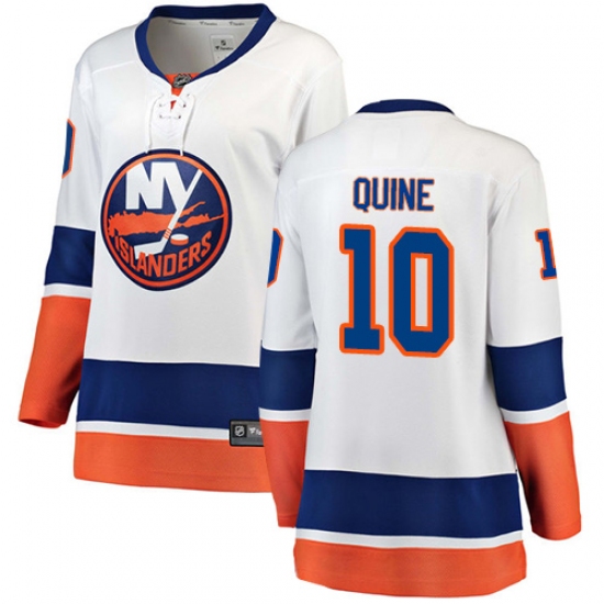 Women's New York Islanders 10 Alan Quine Fanatics Branded White Away Breakaway NHL Jersey