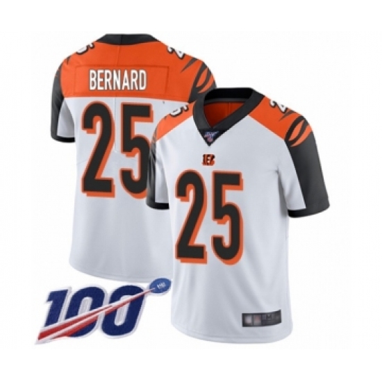 Men's Cincinnati Bengals 25 Giovani Bernard White Vapor Untouchable Limited Player 100th Season Football Jersey