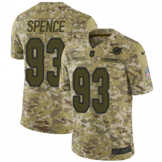 Youth Nike Miami Dolphins 93 Akeem Spence Limited Camo 2018 Salute to Service NFL Jersey