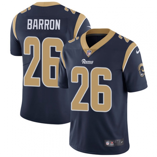 Youth Nike Los Angeles Rams 26 Mark Barron Navy Blue Team Color Vapor Untouchable Limited Player NFL Jersey