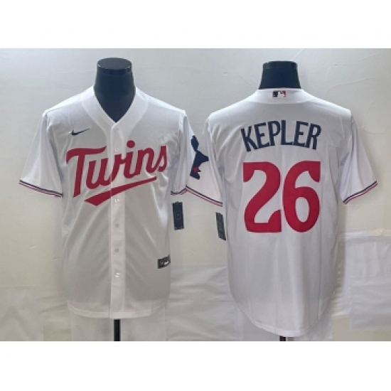 Men's Minnesota Twins 26 Max Kepler White Red Stitched MLB Cool Base Nike Jersey