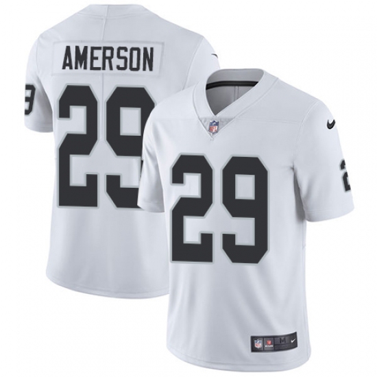 Men's Nike Oakland Raiders 29 David Amerson White Vapor Untouchable Limited Player NFL Jersey