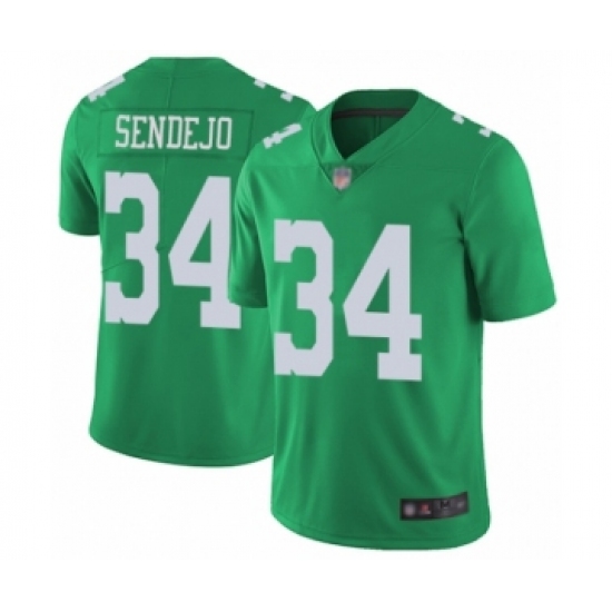 Youth Philadelphia Eagles 34 Andrew Sendejo Limited Olive Camo 2017 Salute to Service Football Jersey