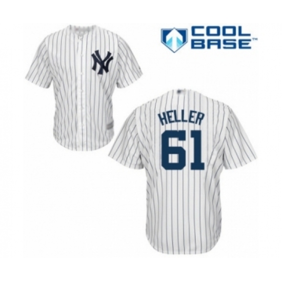 Youth New York Yankees 61 Ben Heller Authentic White Home Baseball Player Jersey