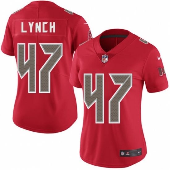Women's Nike Tampa Bay Buccaneers 47 John Lynch Limited Red Rush Vapor Untouchable NFL Jersey