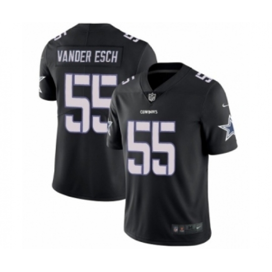 Men's Nike Dallas Cowboys 55 Leighton Vander Esch Limited Black Rush Impact NFL Jersey