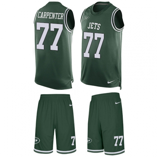 Men's Nike New York Jets 77 James Carpenter Limited Green Tank Top Suit NFL Jersey
