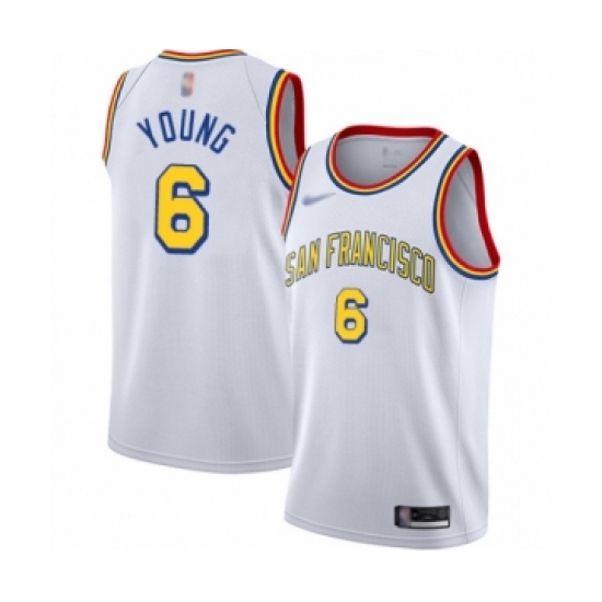 Youth Golden State Warriors 6 Nick Young Swingman White Hardwood Classics Basketball Jersey - San Francisco Classic Edition