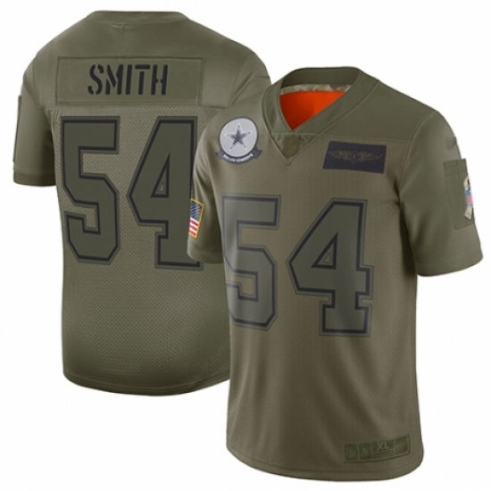 Men's Dallas Cowboys 54 Jaylon Smith Limited Camo 2019 Salute to Service Football Jersey