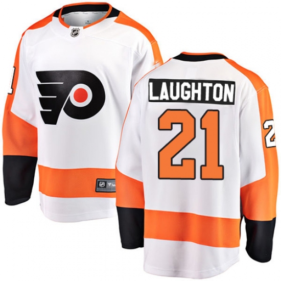 Youth Philadelphia Flyers 21 Scott Laughton Fanatics Branded White Away Breakaway NHL Jersey