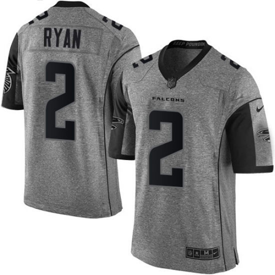 Men's Nike Atlanta Falcons 2 Matt Ryan Limited Gray Gridiron NFL Jersey