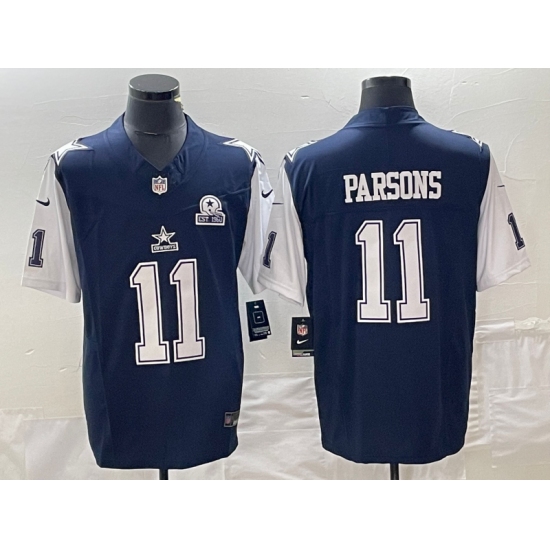 Men's Nike Dallas Cowboys 11 Micah Parsons Navy 2023 F.U.S.E. Vapor Limited Stitched Football Jersey