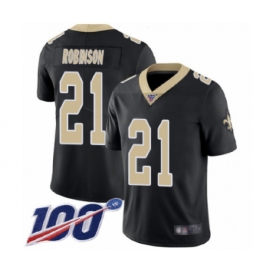 Men's New Orleans Saints 21 Patrick Robinson Black Team Color Vapor Untouchable Limited Player 100th Season Football Jersey