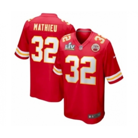 Men's Kansas City Chiefs 32 Tyrann Mathieu Red Super Bowl LV Game Jersey