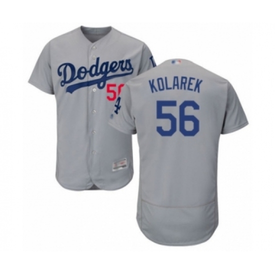 Men's Los Angeles Dodgers 56 Adam Kolarek Gray Alternate Flex Base Authentic Collection Baseball Player Jersey