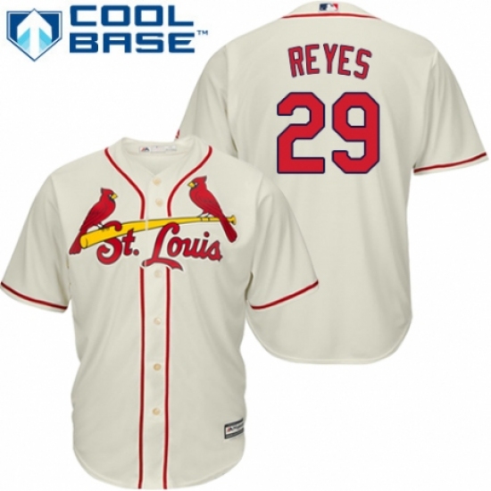 Men's Majestic St. Louis Cardinals 29 lex Reyes Replica Cream Alternate Cool Base MLB Jersey