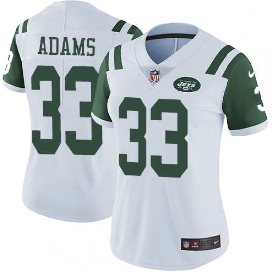 Women's Nike New York Jets 33 Jamal Adams Elite White NFL Jersey