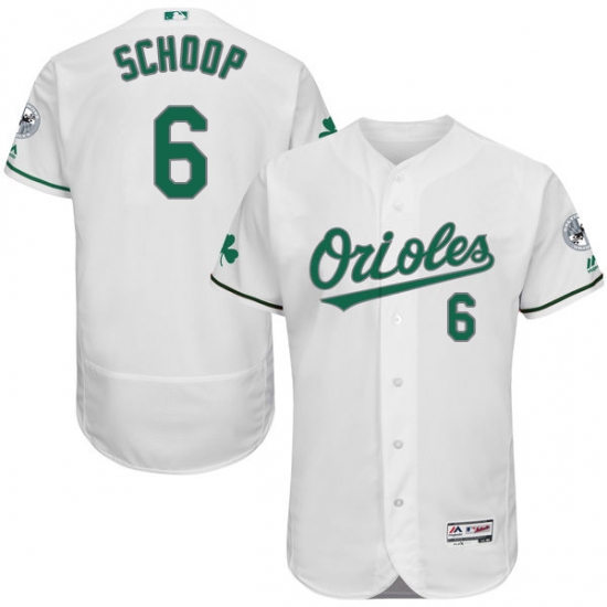 Men's Majestic Baltimore Orioles 6 Jonathan Schoop White Celtic Flexbase Authentic Collection MLB Jersey