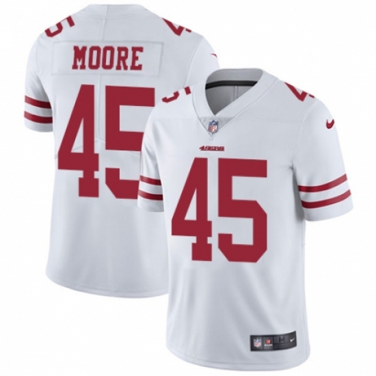 Youth Nike San Francisco 49ers 45 Tarvarius Moore White Vapor Untouchable Limited Player NFL Jersey