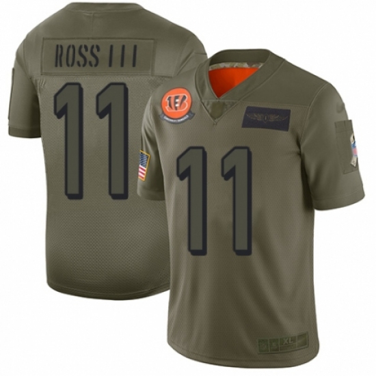 Men's Cincinnati Bengals 11 John Ross Limited Camo 2019 Salute to Service Football Jersey