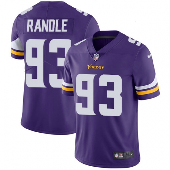 Men's Nike Minnesota Vikings 93 John Randle Purple Team Color Vapor Untouchable Limited Player NFL Jersey