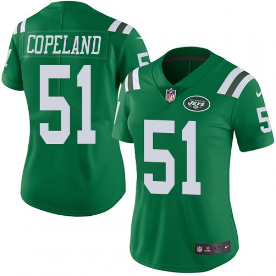 Women Nike New York Jets 51 Brandon Copeland Limited Green Rush Vapor Untouchable NFL Jersey