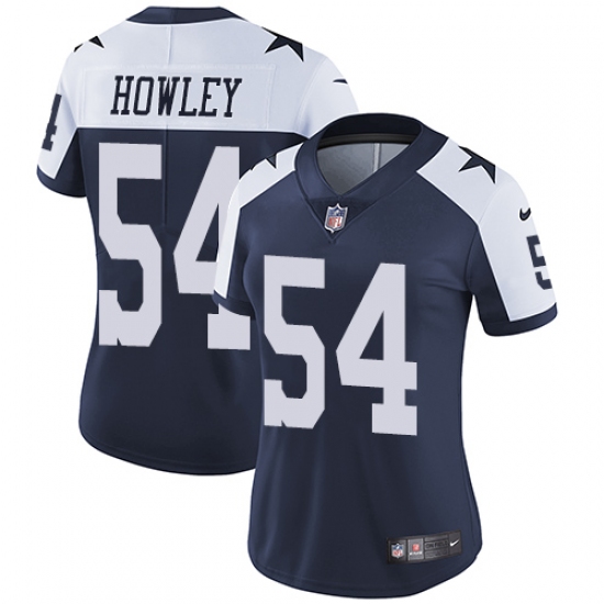 Women's Nike Dallas Cowboys 54 Chuck Howley Navy Blue Throwback Alternate Vapor Untouchable Limited Player NFL Jersey