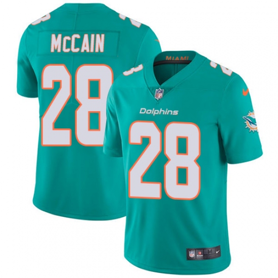 Youth Nike Miami Dolphins 28 Bobby McCain Aqua Green Team Color Vapor Untouchable Limited Player NFL Jersey