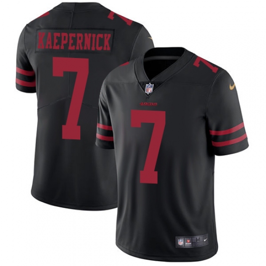 Men's Nike San Francisco 49ers 7 Colin Kaepernick Black Vapor Untouchable Limited Player NFL Jersey