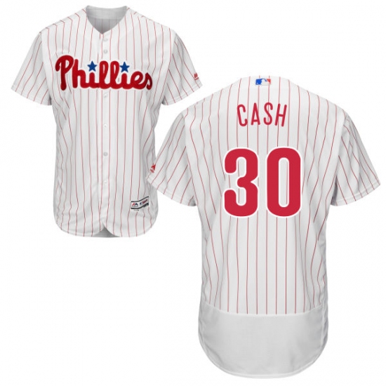 Men's Majestic Philadelphia Phillies 30 Dave Cash White Home Flex Base Authentic Collection MLB Jersey
