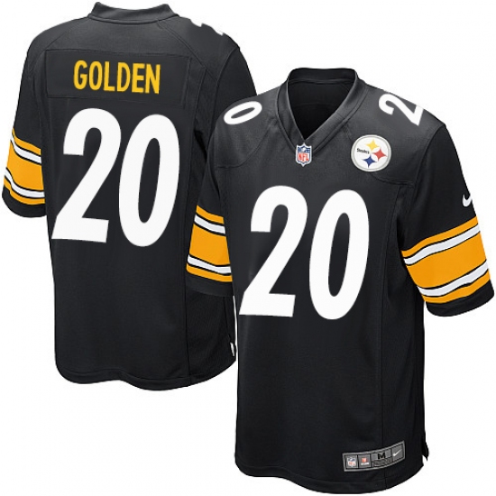Men's Nike Pittsburgh Steelers 20 Robert Golden Game Black Team Color NFL Jersey