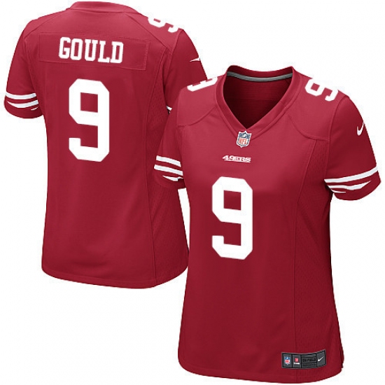 Women's Nike San Francisco 49ers 9 Robbie Gould Game Red Team Color NFL Jersey