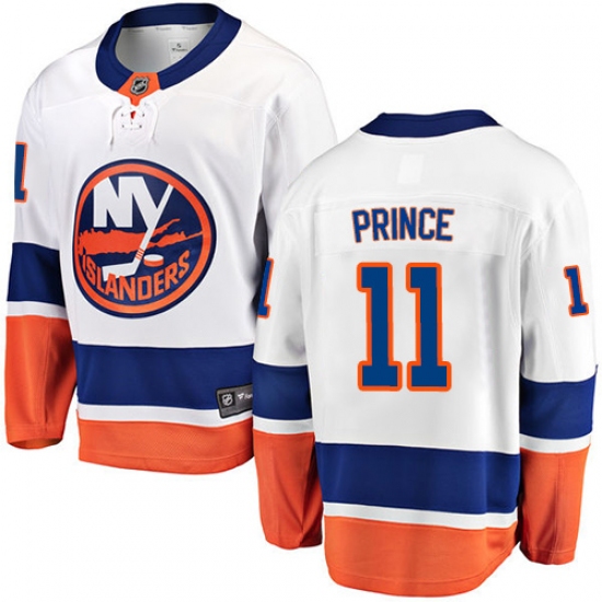 Men's New York Islanders 11 Shane Prince Fanatics Branded White Away Breakaway NHL Jersey