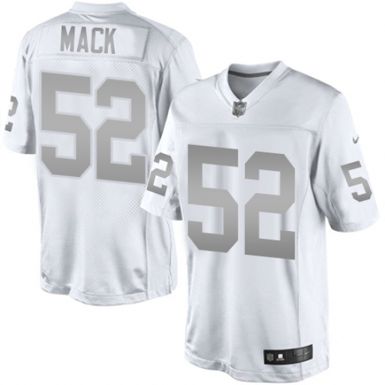 Women's Nike Oakland Raiders 52 Khalil Mack Limited White Platinum NFL Jersey