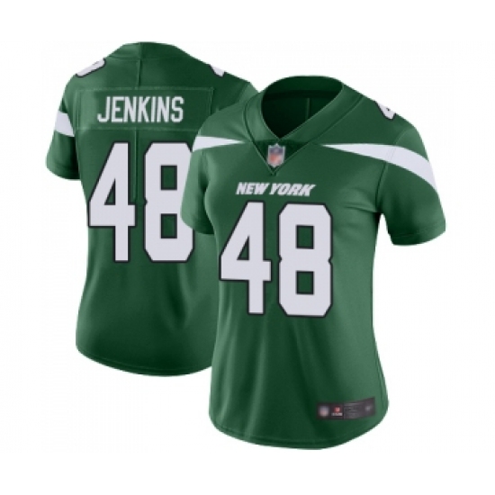 Women's New York Jets 48 Jordan Jenkins Green Team Color Vapor Untouchable Limited Player Football Jersey