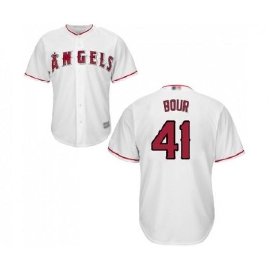 Men's Los Angeles Angels of Anaheim 41 Justin Bour Replica White Home Cool Base Baseball Jersey
