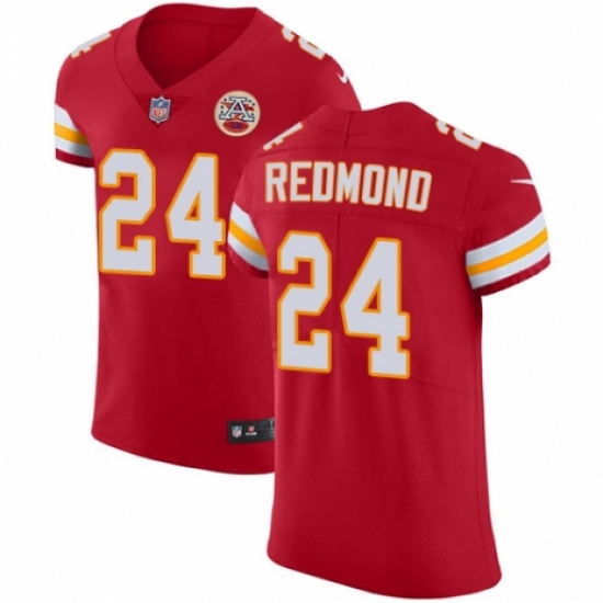 Men's Nike Kansas City Chiefs 24 Will Redmond Red Team Color Vapor Untouchable Elite Player NFL Jersey