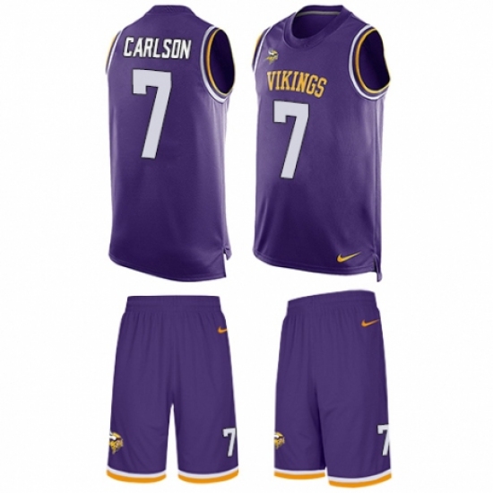 Men's Nike Minnesota Vikings 7 Daniel Carlson Limited Purple Tank Top Suit NFL Jersey
