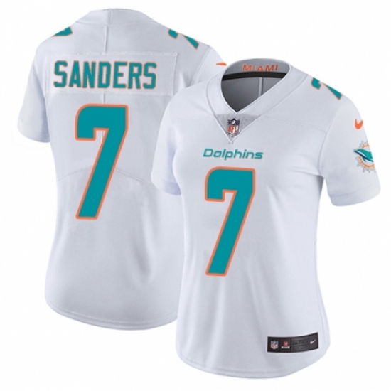 Women's Nike Miami Dolphins 7 Jason Sanders White Vapor Untouchable Limited Player NFL Jersey