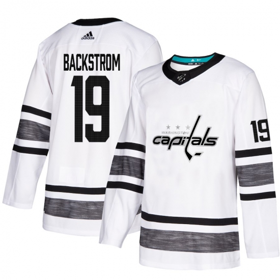 Men's Adidas Washington Capitals 19 Nicklas Backstrom White 2019 All-Star Game Parley Authentic Stitched NHL Jersey