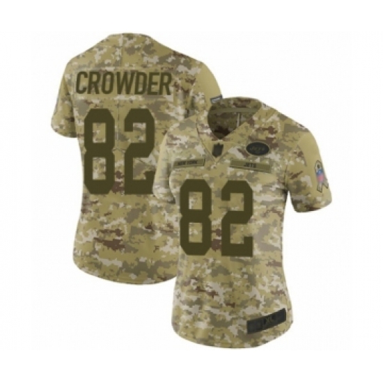 Women's New York Jets 82 Jamison Crowder Limited Camo 2018 Salute to Service Football Jersey