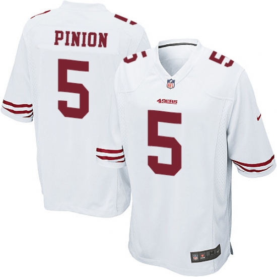 Men's Nike San Francisco 49ers 5 Bradley Pinion Game White NFL Jersey