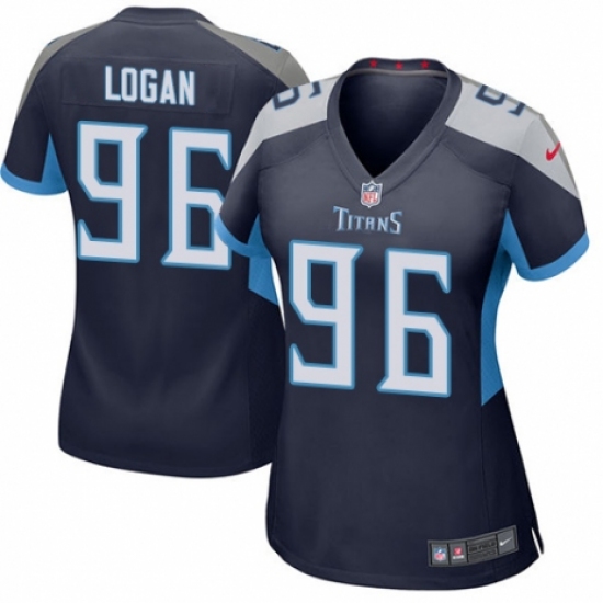 Women's Nike Tennessee Titans 96 Bennie Logan Game Navy Blue Team Color NFL Jersey